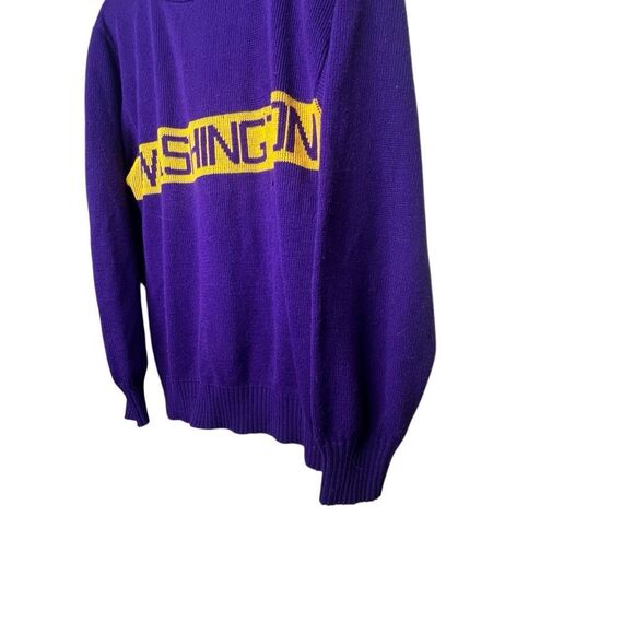 American Vintage 70s 80s UW Huskies McBriar Sweater Made In USA Small - Picture 3 of 5